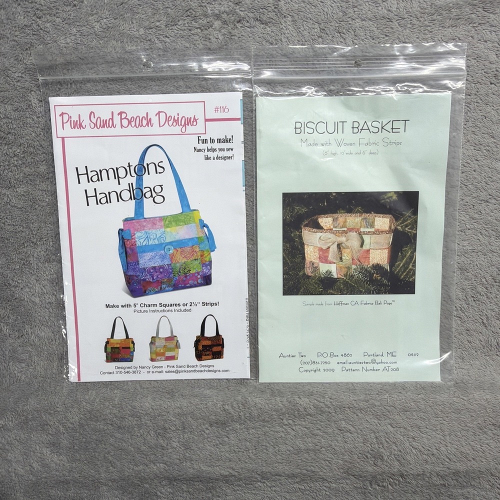 Hamptons Bag Purse Sewing Pattern Pink Sand Beach Handbag Biscuit Basket